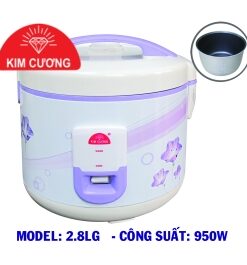 NỒI CƠM ĐIỆN KIM CƯƠNG 2.8 LÍT – NẮP GÀI, CHỐNG DÍNH